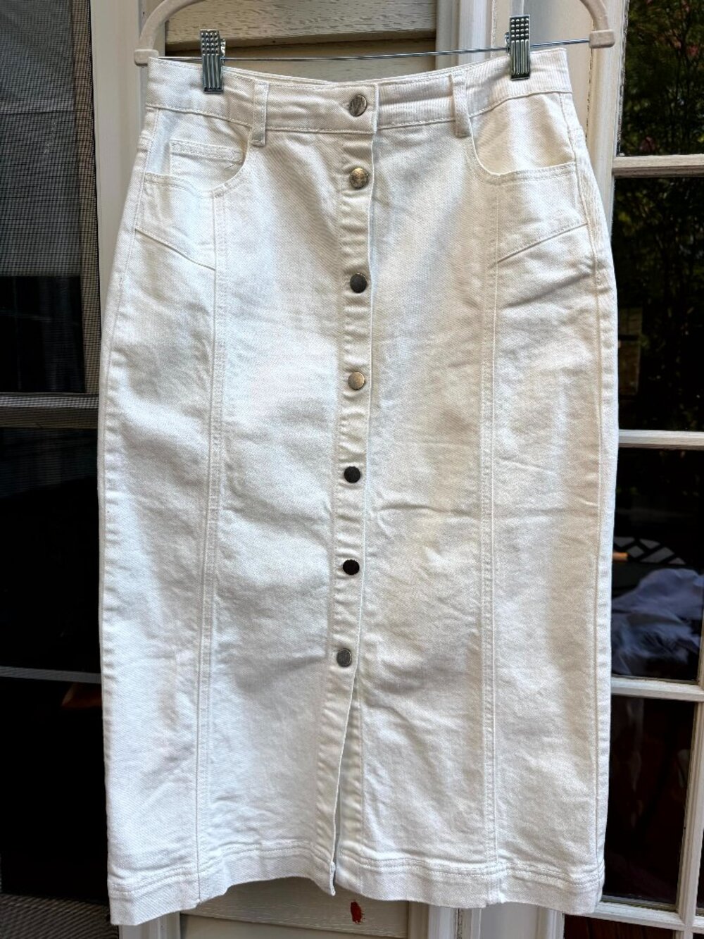 KAREN MILLEN Denim Button Through Midi Skirt, Size 6